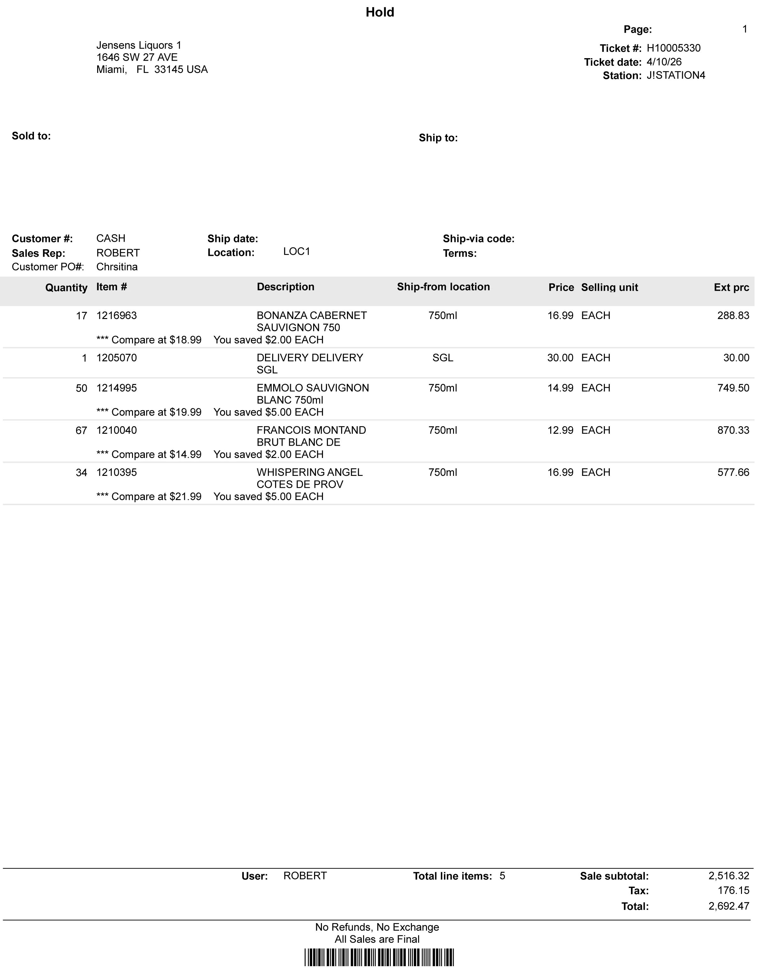 Special Order 1